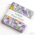 42 PCS 5x5 Inch Purple Floral Cotton Fabric Squares Charm Pack, Precut Quilt Squares for DIY Sewing, Quilting & Scrapbooking Projects