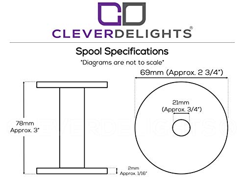 CleverDelights 3" White Plastic Spools - 3 Pack - Empty Spools - Crafts Thread Cord Wire Rope Roll