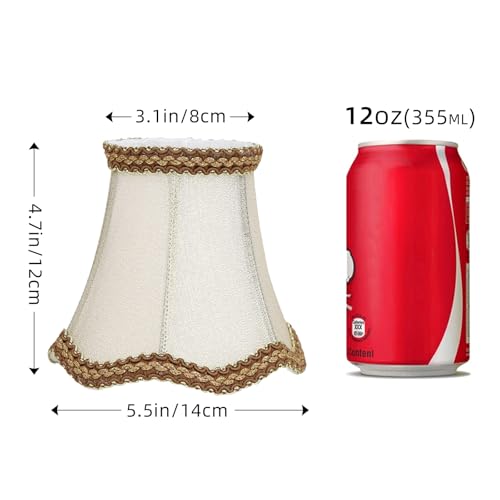 Fuloon Clip on Chandelier Lamp Shades, 3.14x5.51x4.72 in, Small Sconce Shades for Candelabra Bulbs, European/French Country Style(6 Pack, Golden) - color: Golden, size: 6 Pack