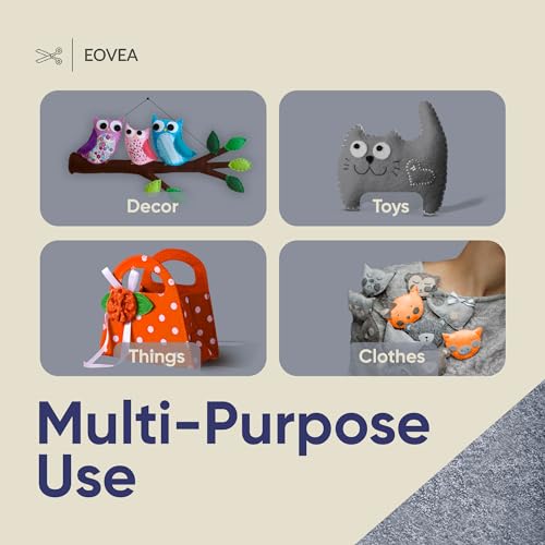 EOVEA | Acrylic Felt Fabric by The Yard | 72" Wide | 1.6mm Thick | Soft & Durable Non-Fraying Felt | for DIY Crafts, Sewing, Upholstery, Costumes & Padding(Charcoal, One Yard) - color: Charcoal, size: 1 Yard