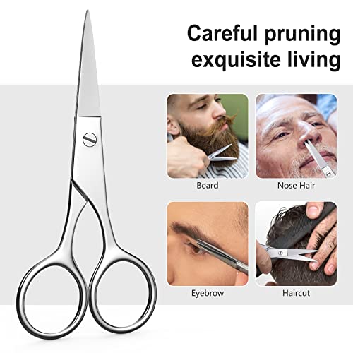 Nose Hair Scissors Eyebrow Scissors Sharp Tip Professional Grooming Scissors Stainless Steel Small Trimming Scissors for Eyelashes Mustache Facial Hair Sewing Embroidery AsonTao - style: Small scissors -Tip design
