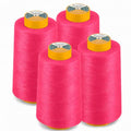 AK Trading 4-Pack Fuchsia All Purpose Sewing Thread Cones (6000 Yards Each) of High Tensile Polyester Thread Spools for Sewing, Quilting, Serger Machines,Overlock, Merrow & Hand Embroidery. - color: FUCHSIA