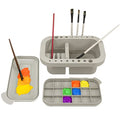 MyLifeUNIT Paint Brush Cleaner, Paint Brush Holder with Palette, Grey - color: Grey