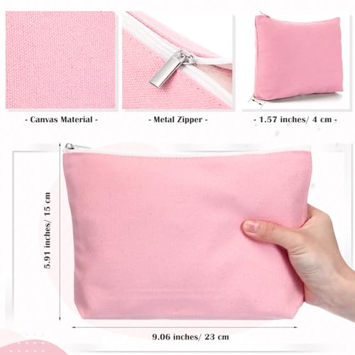 Reginary 10 Pcs Canvas Makeup Bags Bulk Blank Cosmetic Bags,Multicolor - color: Multicolor
