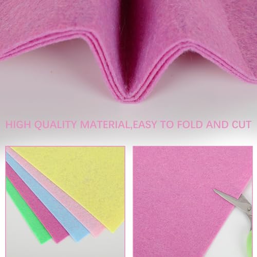 Whaline 18Pcs Pastel Felt Fabric Sheets Pink Blue Assorted Soft Thick Craft Felt Pack for Spring Summer Valentine's Day Easter DIY Craft Sewing Patchwork Art Projects, 7.9 x 11.8 Inch - color: Pastel