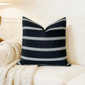 Slow Cow Square Throw Pillow Cover Stripe 18 x 18 Inches Black Off White - color: Stripe-black, size: 18" x 18" (Pack of 1)
