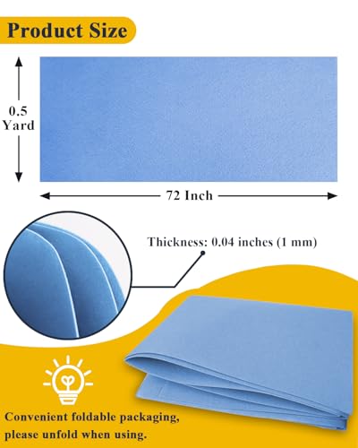Baby Blue Felt Fabric 72" x 18", Large Stiff Craft Felt Sheet by The Yard - color: Baby Blue, size: 72" X 18" (0.5 Yard)