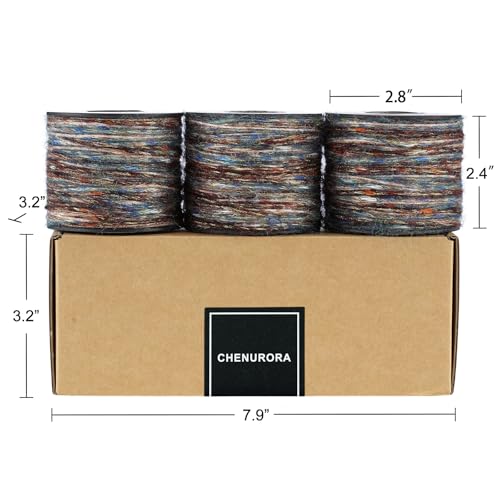 Sparkle Yarn, Glitter Yarn for Knitting Crocheting Crafts DIY, Set of 3 Rolls (Bronze Nebula) - color: Bronze Nebula