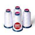 BAI Embroidery Machine Thread, 4 Spools White Polyester Embroidery Thread, 5000 Yards Each, 40WT High-Speed Thread for Commercial Multi-Needle Machines, Hats, Logos & Bulk Production - color: 4 White