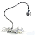 QUANS 5W High Power Clip-on Flexible Gooseneck Warm White LED Desk Light - color: Silver (Warm White) Non-Dim