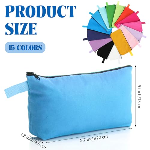 Saintrygo 30 Pcs Canvas Makeup Bags Bulk,8.7 X 5 X 1.8 Inch,Novel - color: Novel, size: 8.7 x 5 x 1.8 Inch