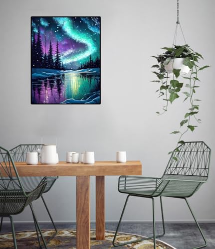 Paintcolor Starry Night Beginner Stamped Cross Stitch Kits Arts and Crafts - color: starry night