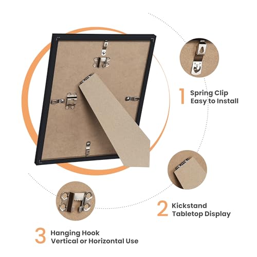 upsimples Picture Frames set of 19, Including 8x10, 5x7, 4x6 Rustic Frame - color: Black Gray Brown