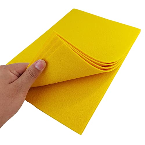 Jtnohx Stiff Felt, 2mm Thick Felt Sheets for Crafts, 8"x12" Hard Felt Fabric Squares 8Pcs for DIY Projects (Yellow) - color: Yellow