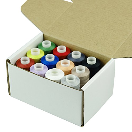 Simthread 12 Multi Colors 100% Cotton Sewing Thread 50s/3 Thread for Quilting etc - 550 Yards Each 12C02 - color: 12 Colors #2