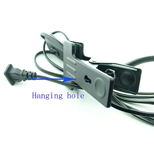 QUANS 5W 3 Colors LED Clip on Tube Flexible Work Desk Table Bed Light Black - color: Black
