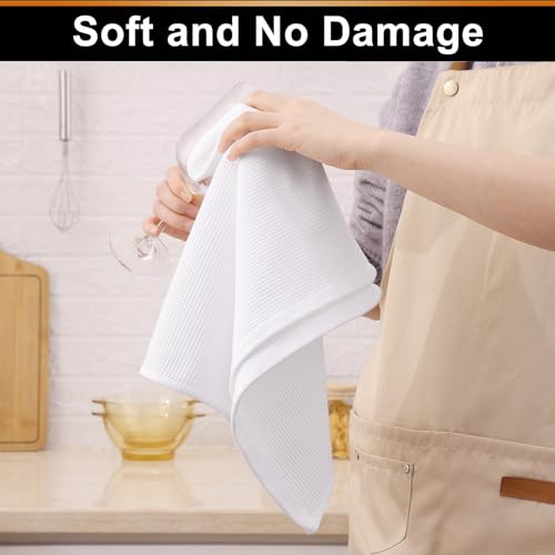 Homaxy 100% Cotton Waffle Weave Kitchen Towels, 4 Pack, White - color: White, size: 16 x 26 - 4 Pack