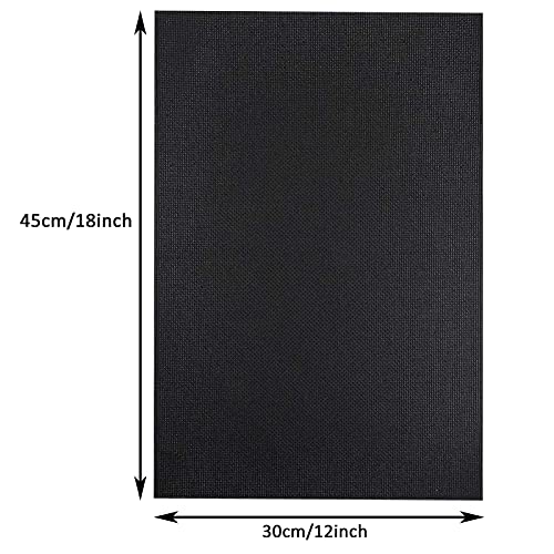 Similane 6pcs Aida Cloth 14 Count Cross Stitch Fabric,Black,12 by 18 Inch - color: Black