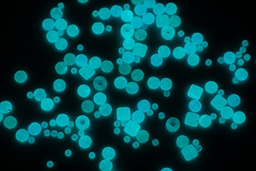 0.88oz Mix of Glass Beads for Jewelry Making, Tile Pony Round Coin, Czech Republic, Glow in the Dark Bright Blue - color: Mix 001 - Glow Blue
