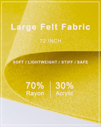 Yellow Felt Fabric 72" x 18", Large Stiff Craft Felt Sheet, Golden Yellow - color: Golden Yellow, size: 72" X 18" (0.5 Yard)