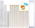 Y-Axis 62 Pcs Assorted Beading Needles Including 12 Pcs Big Eye Beading Needles + 50 Pcs Extra Thin Golden Eye Beading Thread Needles with Storage Box - style: Golden needle eyes-62Pcs
