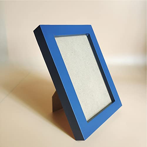 4x6 Picture Frames Blue Solid Wood Frame, Plastic Panel (Film Needs to be Removed) Table or Wall.Front Window Opening 3.5x5.5 inch. - color: Blue, size: 4x6