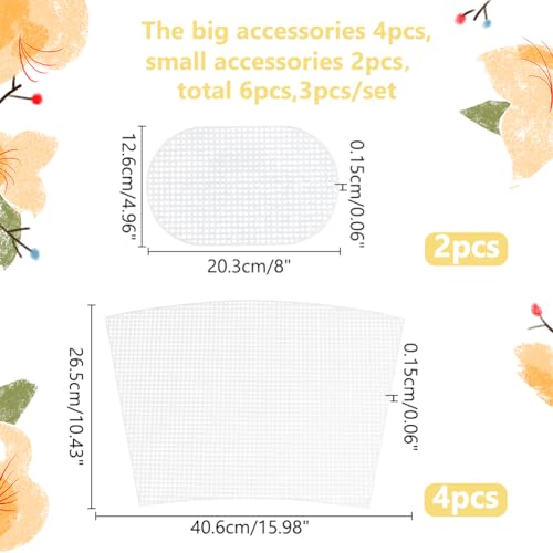 WADORN 2 Sets Clear Mesh Plastic Canvas Sheets for Embroidery, Blank Needlepoint Canvas Sheets for Crochet Bucket Bag Making Acrylic Yarn Knit Crochet Projects DIY Handmade Bag Weaving Kit, White - color: White