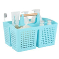 Portable Shower Caddy Basket with 3 Compartments and Handle, Light Blue - color: Light Blue