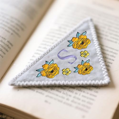 ORIGACH 4 Sheets Water Soluble Embroidery Patterns Stabilizers - Pre-Printed Letter & Flowers Designs - Stick & Stitch Embroidery Paper for Hand Sewing Lovers - color: Letter & Flowers