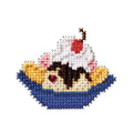 Banana Split Beaded Counted Cross Stitch Ornament Kit Mill Hill 2009 Spring Bouquet MH18-9105
