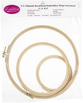 FRANK A EDMUNDS 4", 6" & 8" Beechwood Embroidery Hoop Set 3/Pkg
