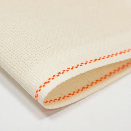 Zweigart 18 Count Aida Cross Stitch Fabric – Beige (264), 39.4" x 59", Narrow 100% Cotton Strip for Embroidery Borders & Projects - color: Beige (264), size: 39.4" x 59"