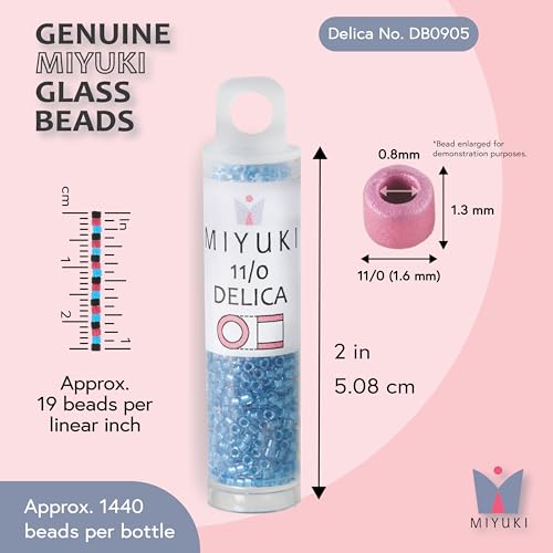 Miyuki Delica Seed Beads - color: DB0905 - Sparkling Aqua Lined Crystal