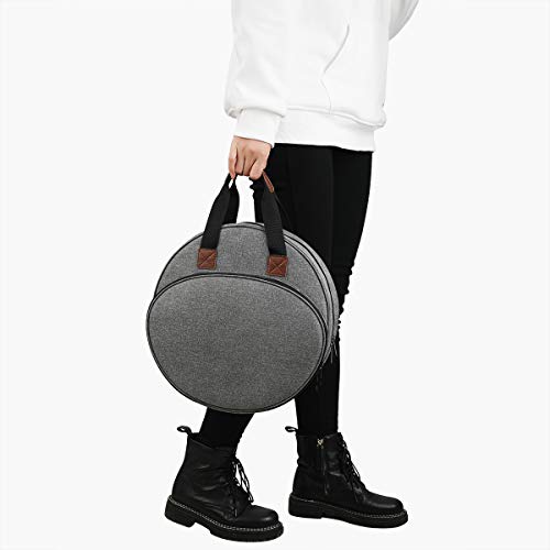 Shinyzone Cross Stitch Storage Tote, Embroidery Projects Bag with Zipper Pockets Organiser for Hoops, Charts and Threads - color: Grey