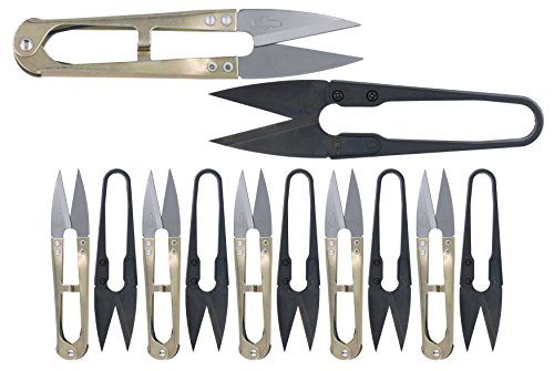 Golden Eagle Double Sharp Quick-Clip Lightweight Thread Clippers Trimming Scissors & Thread Snips (12pc Combo) - size: 12pc Combo