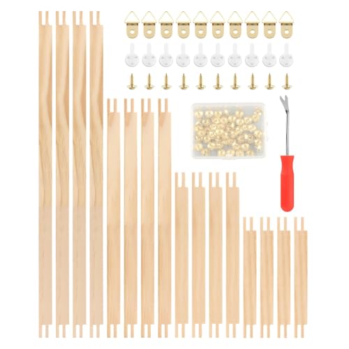 16 Pcs Wooden Stretcher Bars for Canvas, 4 Sizes (6/8/12/16 Inch)