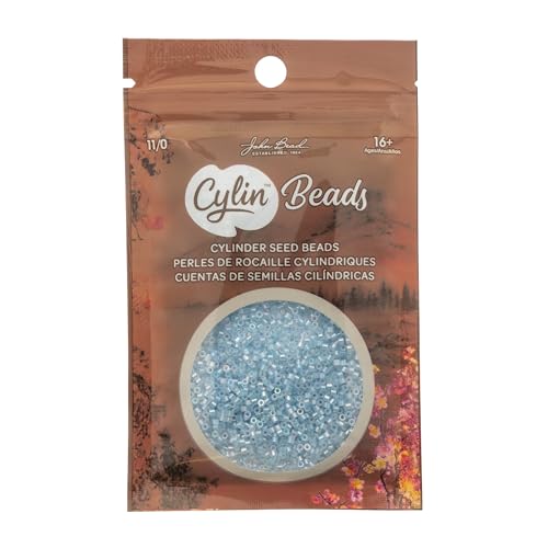 John Bead 25g Cylin Beads Blue Glow in Dark AB 11/0 Glass Cylindrical Seed Beads for Jewelry Bracelets Necklaces Earrings Making Embroidery - color: Blue Glow in Dark AB