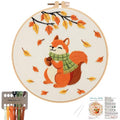 Louise Maelys Autumn Squirrel Embroidery Kit for Beginners Adults - color: Squirrel