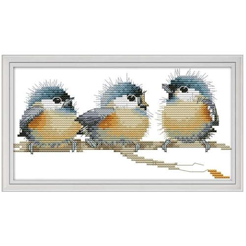 CaptainCrafts Cross Stitch Kits for Adults Stamped 14CT Birds Pattern - color: Stamped 14CT
