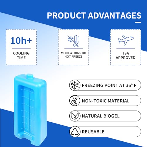 sarlar Insulin Vial Cooler Travel Case, TSA Approved Diabetic Supplies Storage Bag with Ice Brick, Insulin Pen and Vial Bottle Cooling Protector Organizer, Carrying Case for Daily Life and Trips, Blue - color: Blue