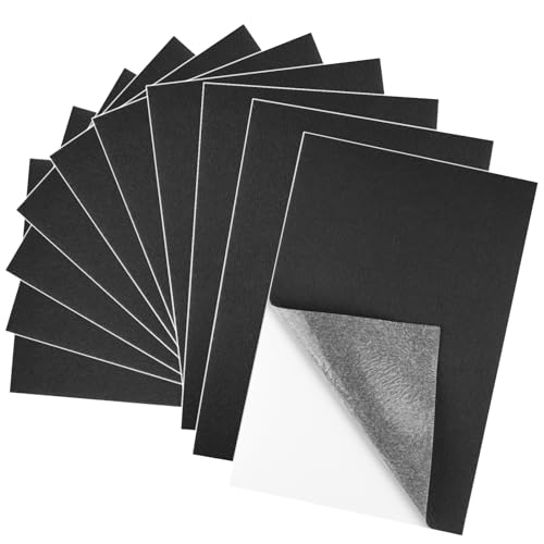 10PCS Black Self Adhesive Felt Fabric Sheets Sticky Felt Sheets for Craft Supplies Art Home Making（8.3" x 11.8"/20 x 30cm） - color: Black