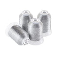 New brothread 4 Silver Metallic Embroidery Machine Thread Kit - color: 4xSilver