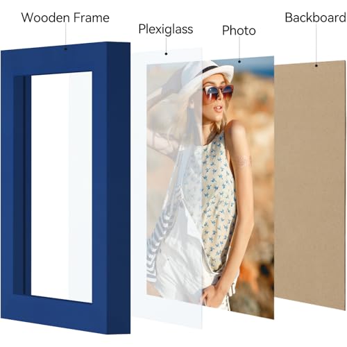 Vittanly 3.5x5 Picture Frame for Wall or Tabletop, Royal Blue - color: Royal Blue, size: 3.5x5