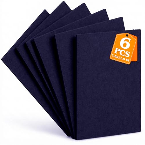 Navy Blue Stiff Felt Sheets 2mm Thick for Crafts, 7.8" x 11.8" (6-Pack) - color: Navy Blue