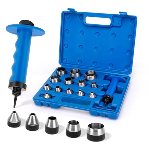 Hollow Punch Set with Pin Point Punch Shaft, 3/16 to 1-3/8in