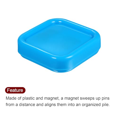 HARFINGTON 2pcs Magnetic Pin Cushion Square Sewing Pin Holder Light Blue - color: Light Blue