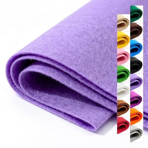 Lavender Stiff Felt Sheet 36'' X 36'', 1mm Large Felt Fabric Sheet - color: Light Purple
