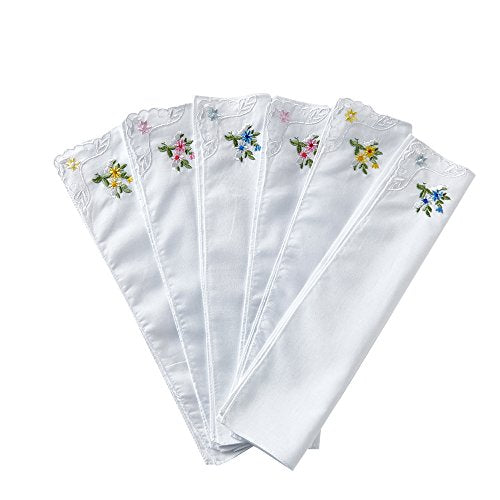 RDS HANKYTEX Cotton Embroidery Ladies' Handkerchiefs Lace Set of 6 - style: 2