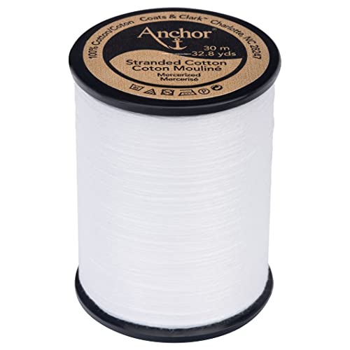 Anchor Cotton Embroidery Floss for Cross Stitching, Snow White, 3-Pack - color: Snow White, size: 32.8y/30m