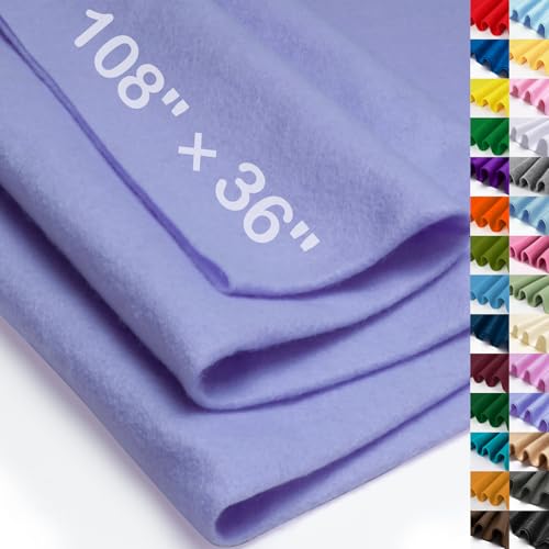 XSEINO Lavender Large Felt Fabric 108" X 36 "(3 Square Yards), 1.4 mm Thick Soft Felt Fabric Sheet for Crafts, Purple Series Colors Soft Nonwoven Fabric, Fit for Decoration, Sewing, DIY Crafts - color: Lavender
